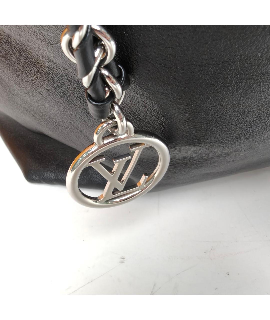 LOUIS VUITTON Черная кожаная сумка с короткими ручками, фото 7