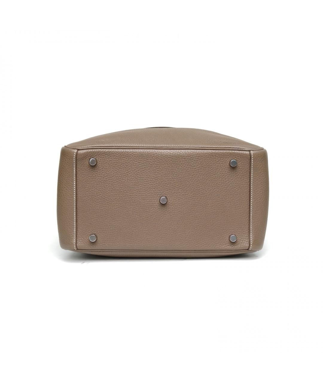 HERMES Бежевая кожаная сумка через плечо, фото 6