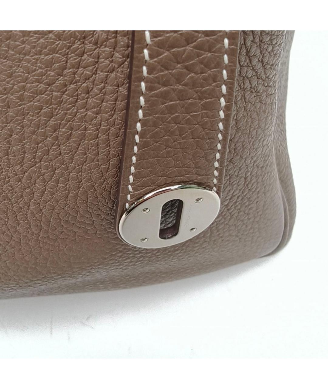 HERMES Бежевая кожаная сумка через плечо, фото 7