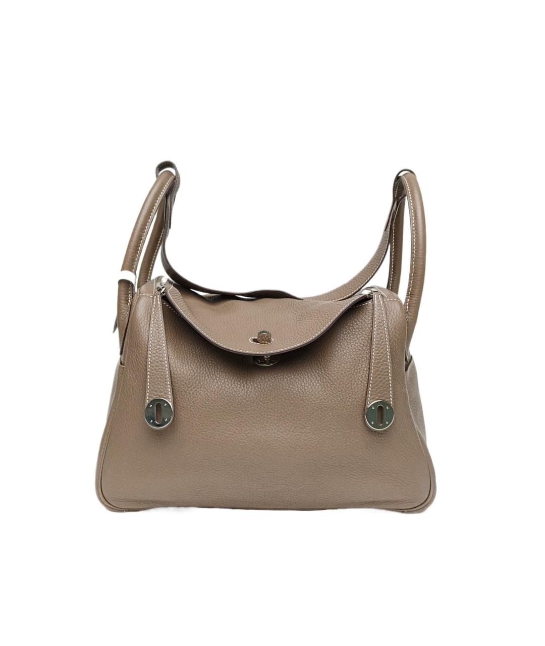 HERMES Бежевая кожаная сумка через плечо, фото 1