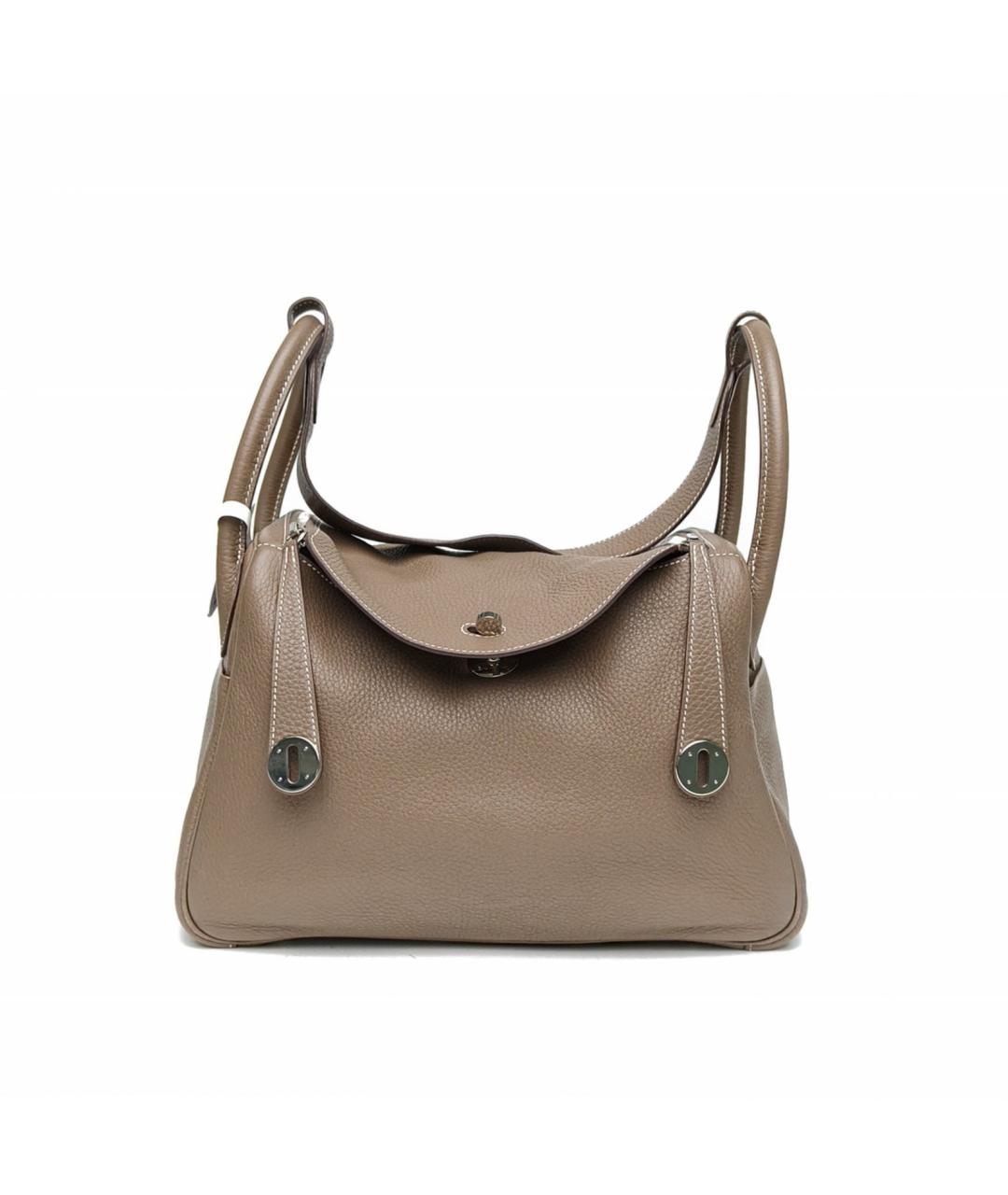 HERMES Бежевая кожаная сумка через плечо, фото 2