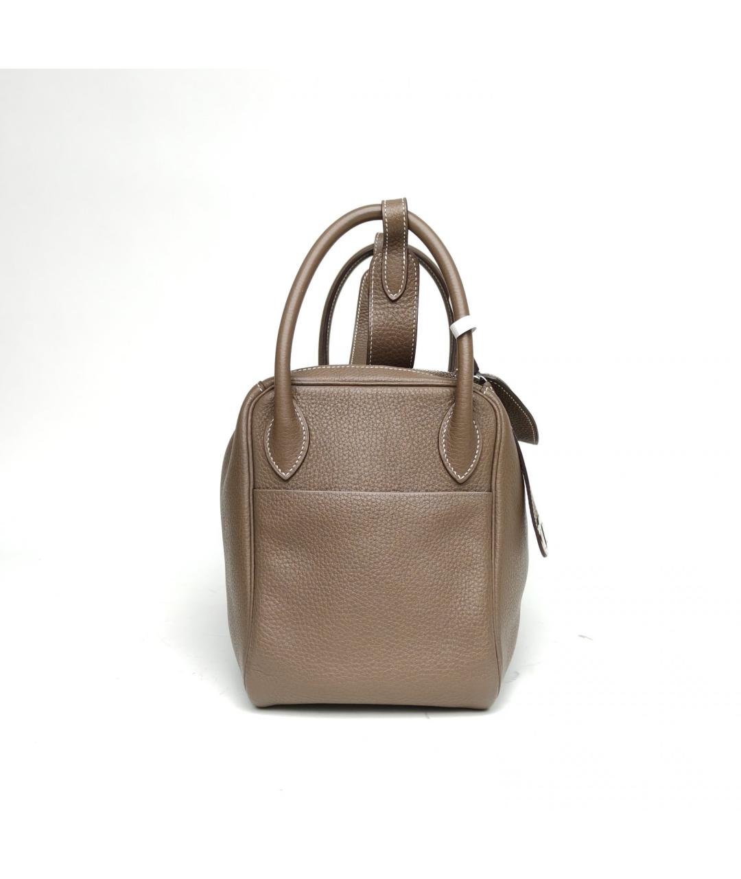 HERMES Бежевая кожаная сумка через плечо, фото 5