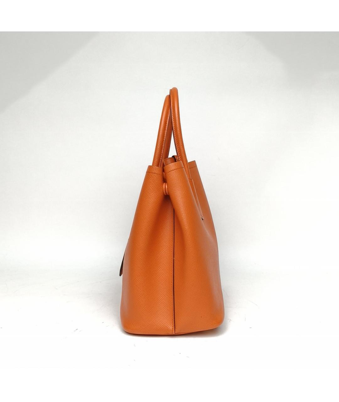 PRADA Оранжевая кожаная сумка с короткими ручками, фото 3