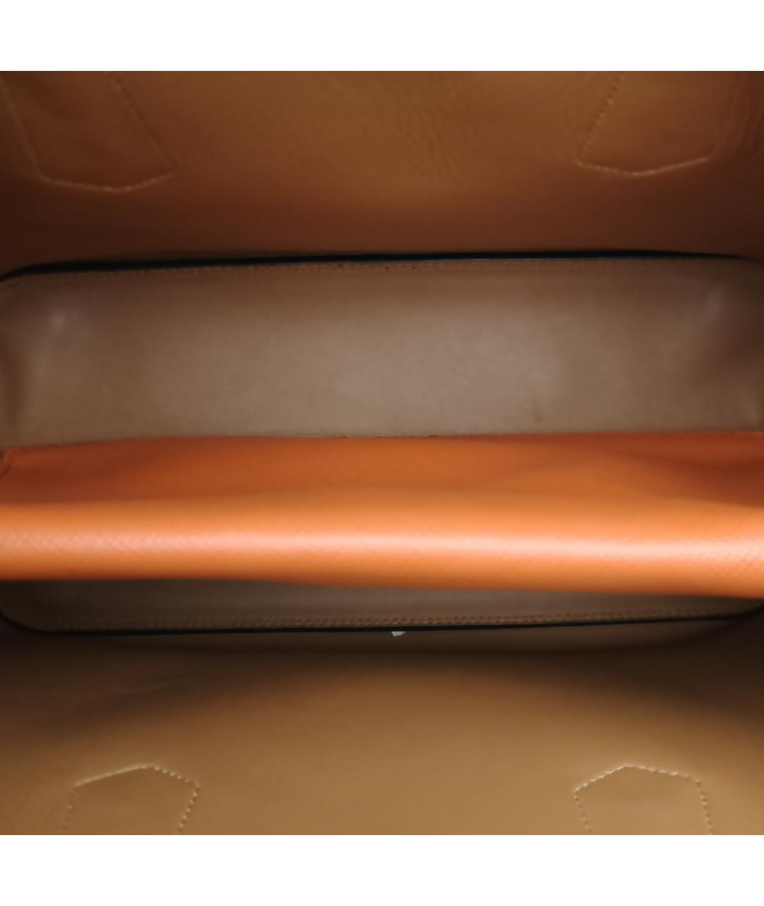 PRADA Оранжевая кожаная сумка с короткими ручками, фото 7