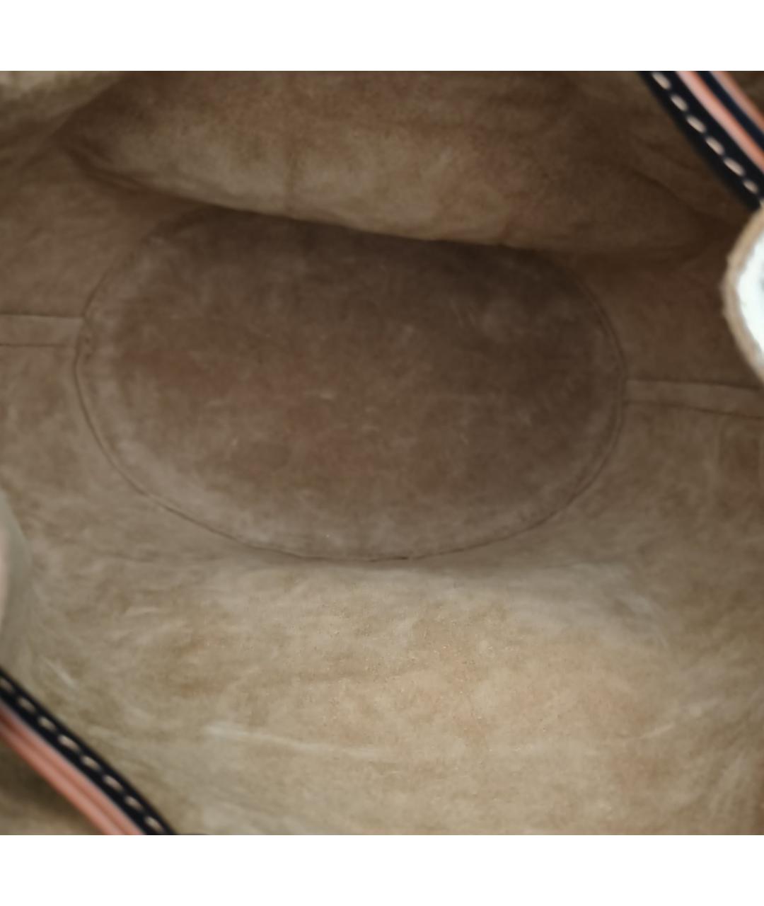 LOEWE Бежевая кожаная сумка тоут, фото 7