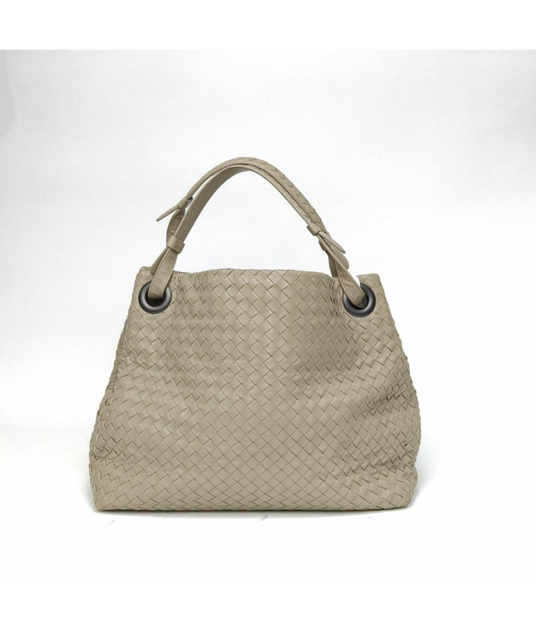 BOTTEGA VENETA Серая кожаная сумка тоут, фото 2