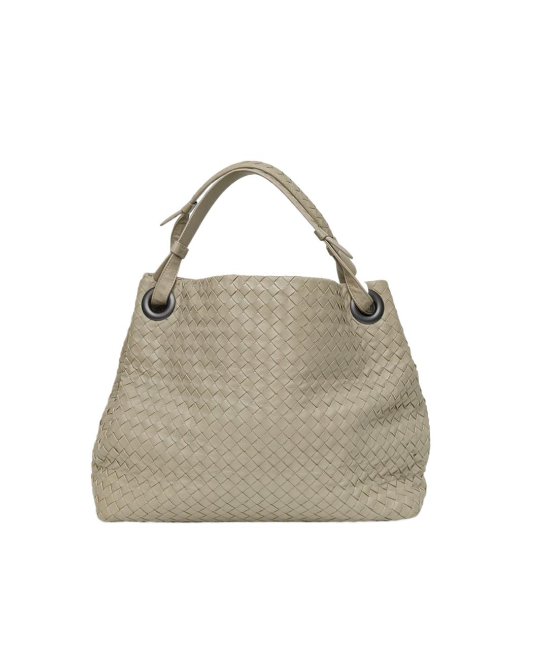 BOTTEGA VENETA Серая кожаная сумка тоут, фото 9