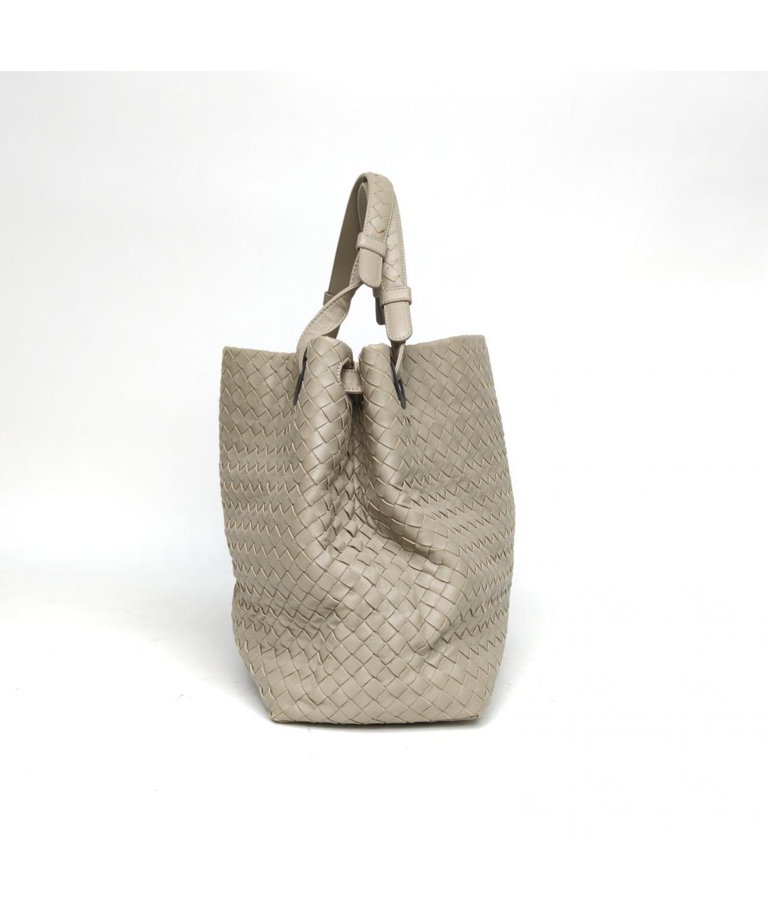 BOTTEGA VENETA Серая кожаная сумка тоут, фото 5