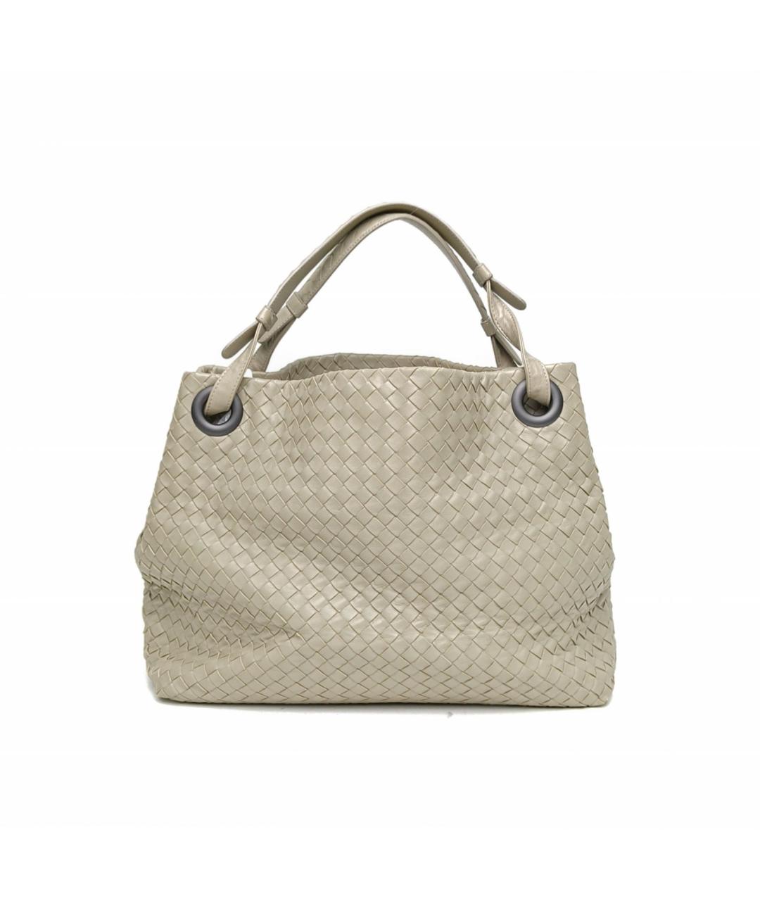 BOTTEGA VENETA Серая кожаная сумка тоут, фото 4