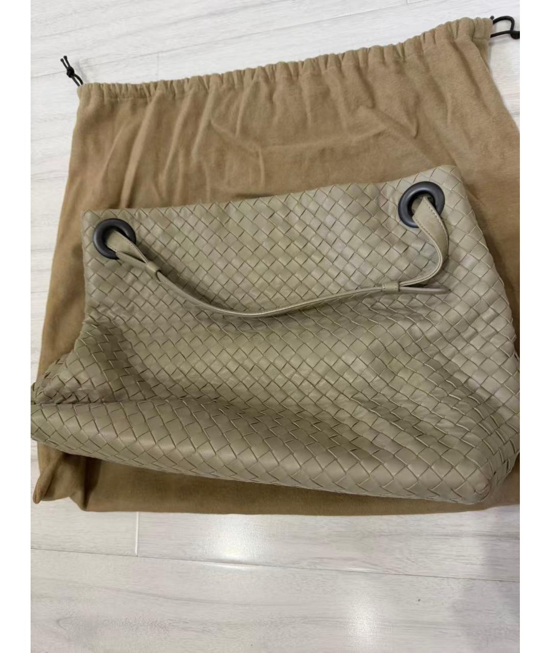 BOTTEGA VENETA Серая кожаная сумка тоут, фото 8