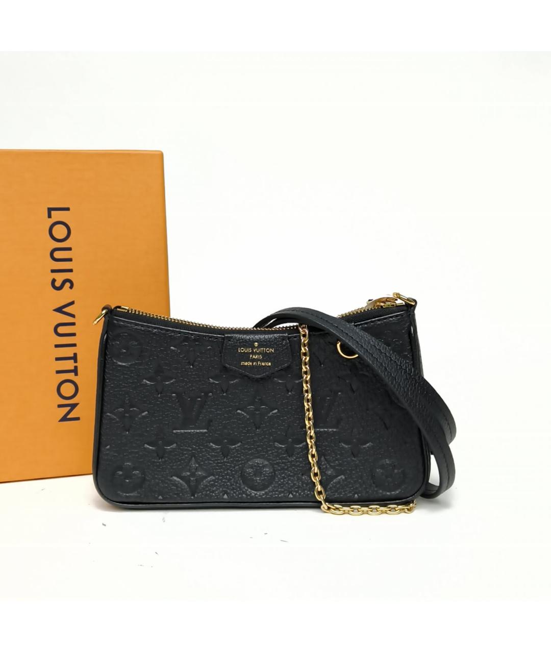 LOUIS VUITTON Черная кожаная сумка через плечо, фото 8