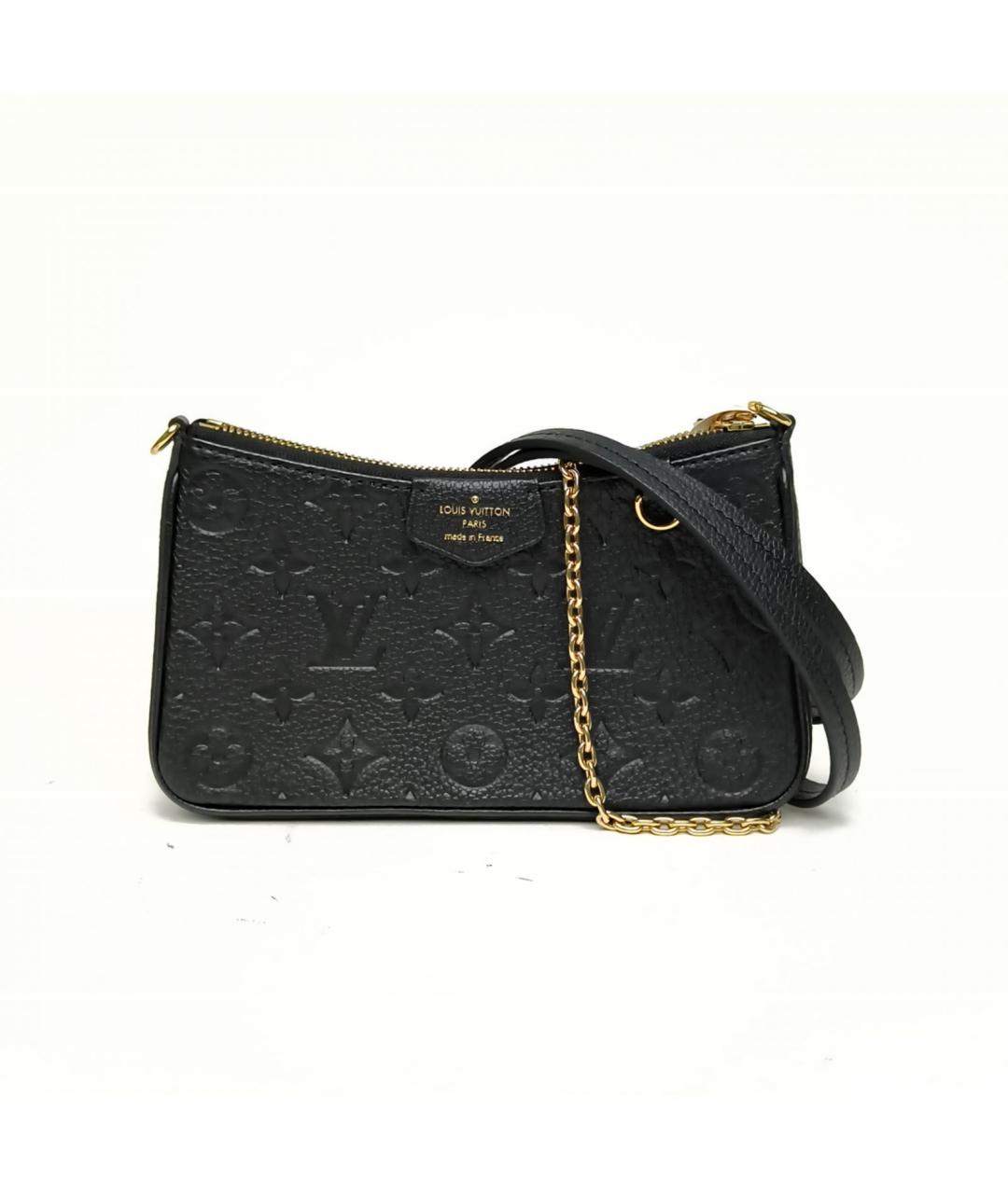 LOUIS VUITTON Черная кожаная сумка через плечо, фото 2