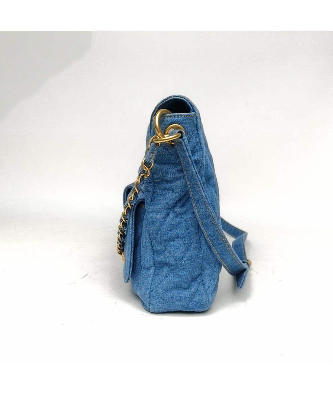 CHANEL Синяя деним сумка через плечо, фото 3