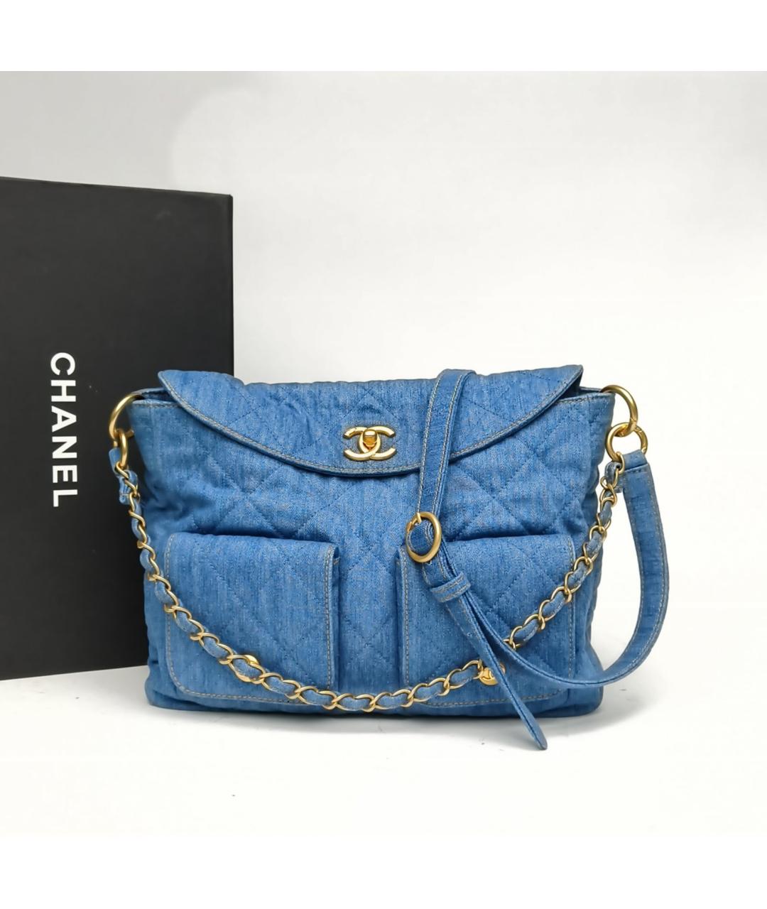 CHANEL Синяя деним сумка через плечо, фото 8