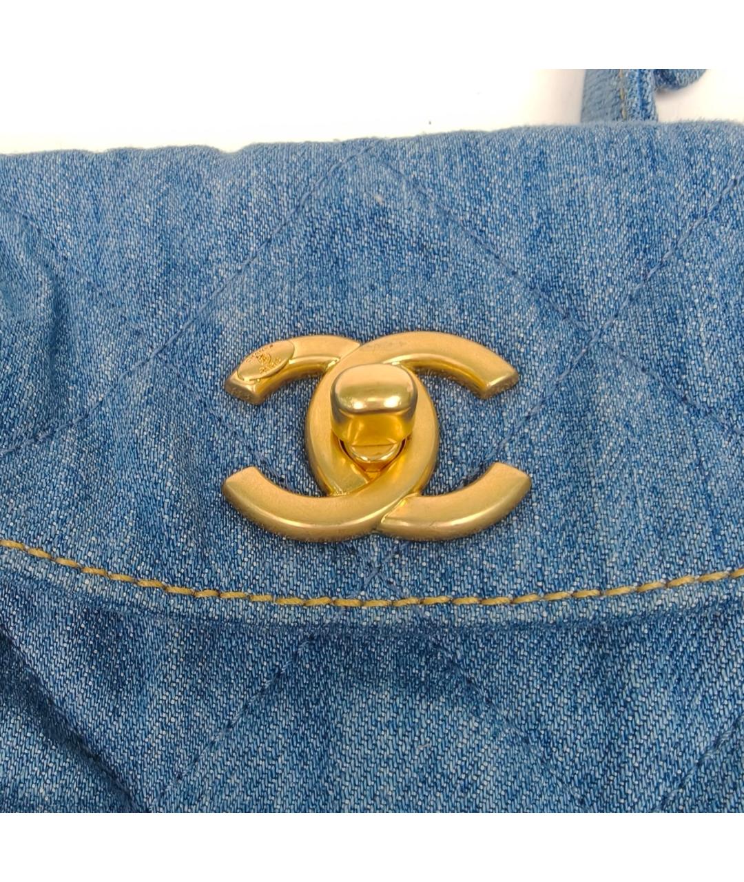 CHANEL Синяя деним сумка через плечо, фото 9