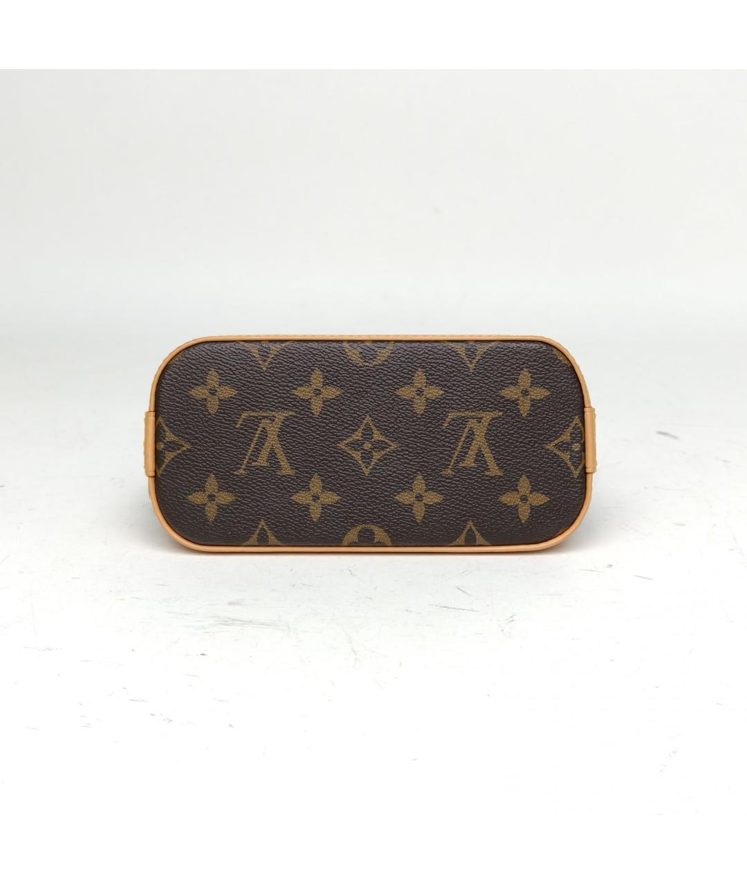 LOUIS VUITTON Коричневая кожаная сумка с короткими ручками, фото 8