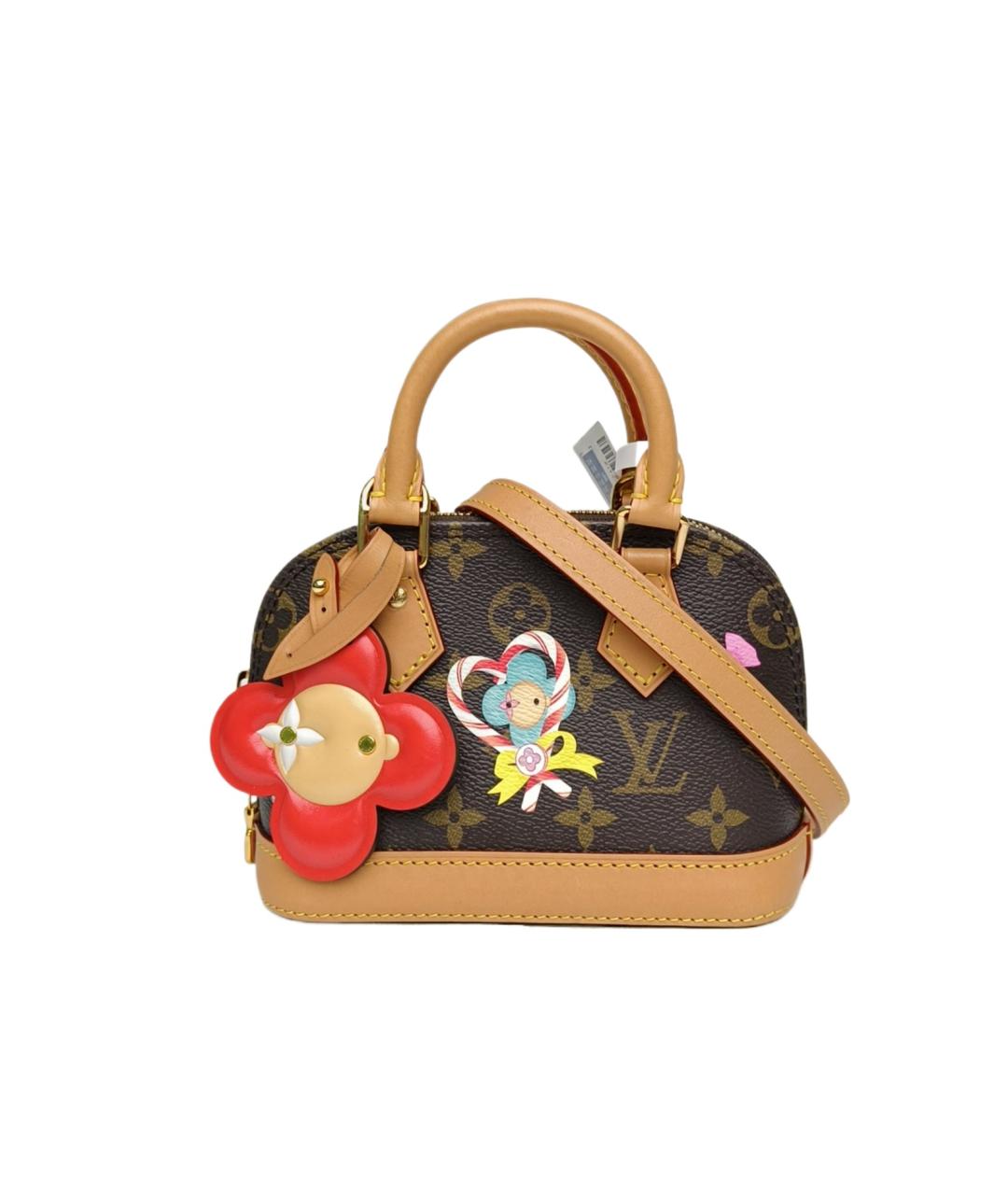 LOUIS VUITTON Коричневая кожаная сумка с короткими ручками, фото 1