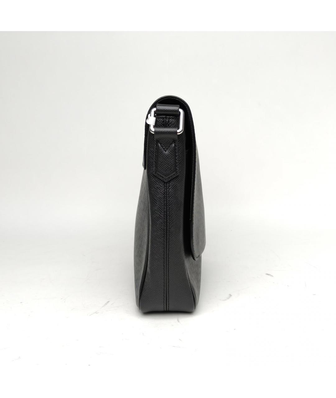 LOUIS VUITTON Черная кожаная сумка через плечо, фото 7
