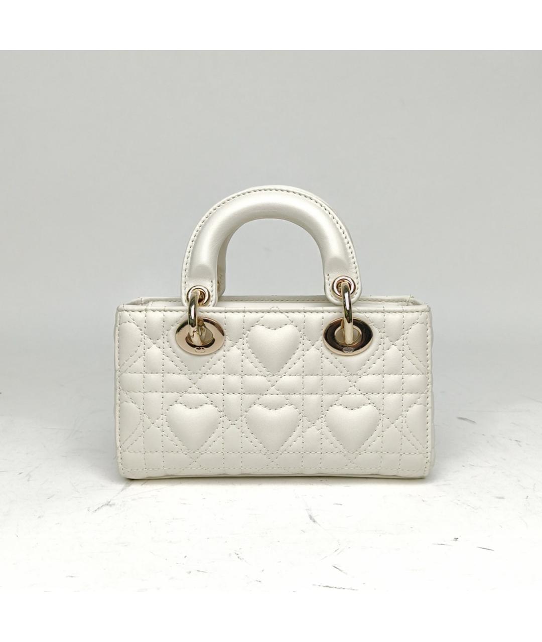 CHRISTIAN DIOR Белая кожаная сумка с короткими ручками, фото 4