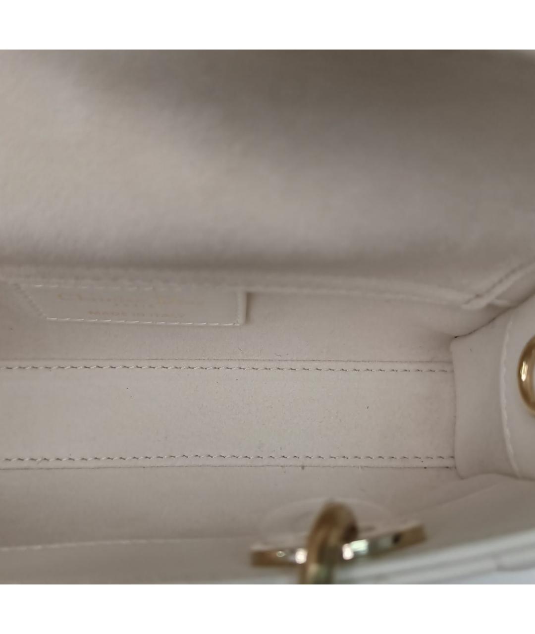 CHRISTIAN DIOR Белая кожаная сумка с короткими ручками, фото 7