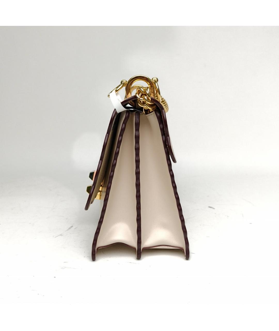 FENDI Бежевая кожаная сумка через плечо, фото 3