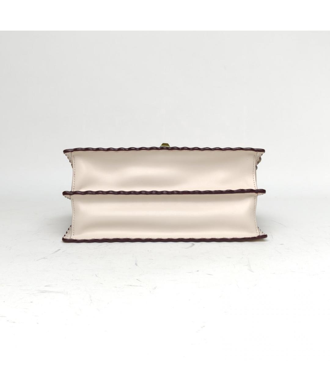 FENDI Бежевая кожаная сумка через плечо, фото 6