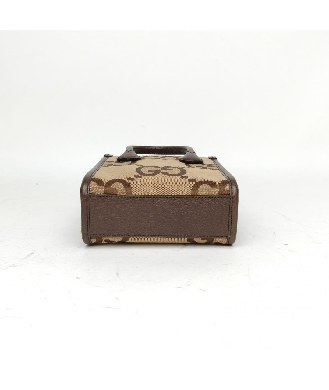 GUCCI Коричневая кожаная сумка с короткими ручками, фото 6