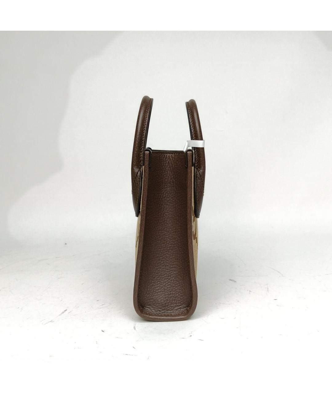 GUCCI Коричневая кожаная сумка с короткими ручками, фото 3