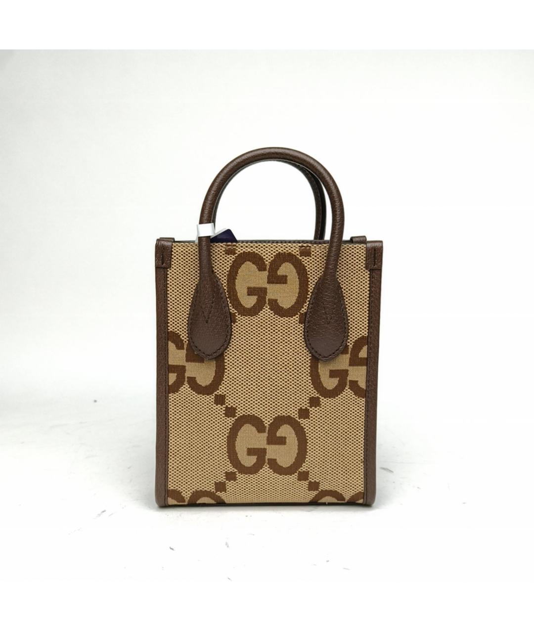 GUCCI Коричневая кожаная сумка с короткими ручками, фото 4