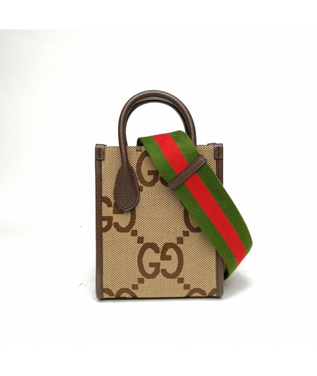 GUCCI Коричневая кожаная сумка с короткими ручками, фото 2