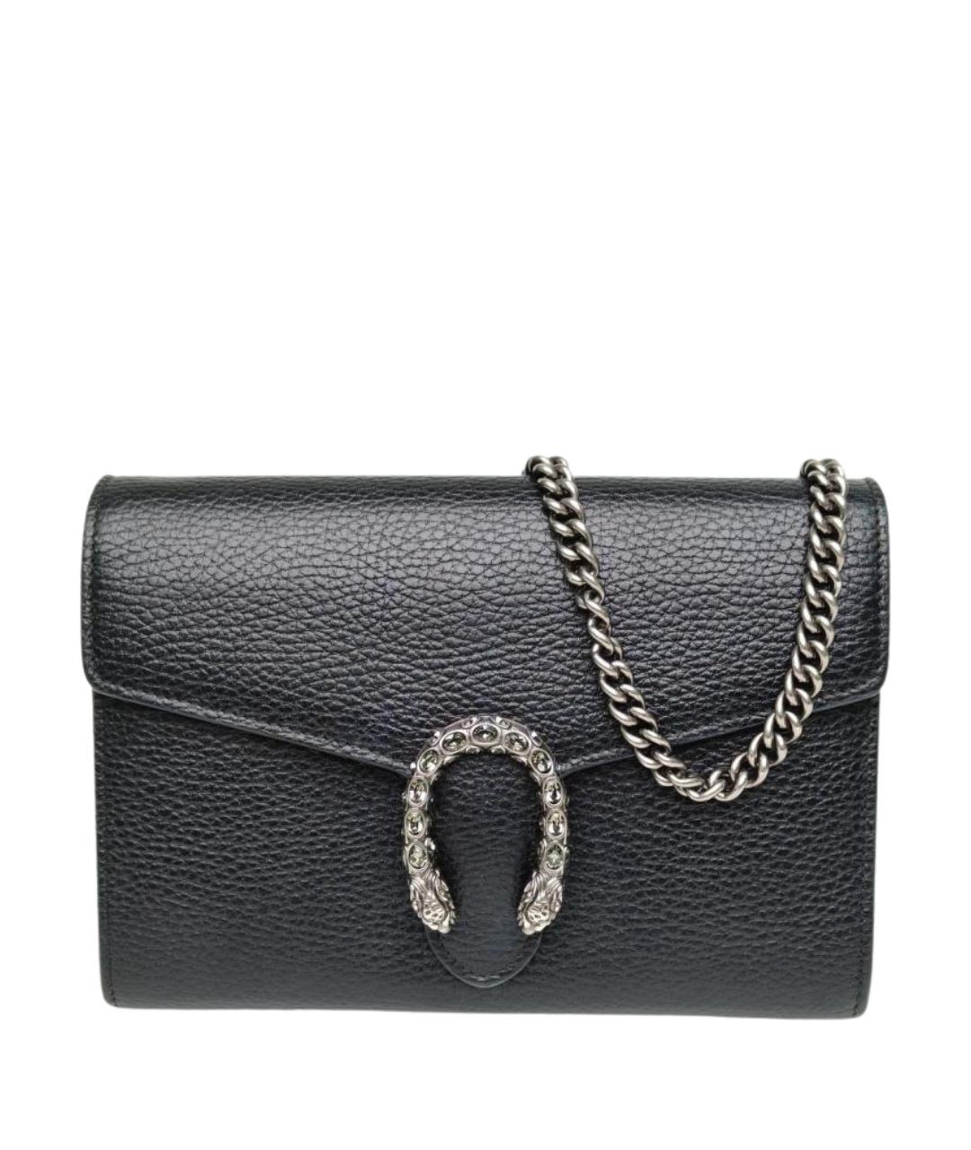 GUCCI Черная кожаная сумка через плечо, фото 1