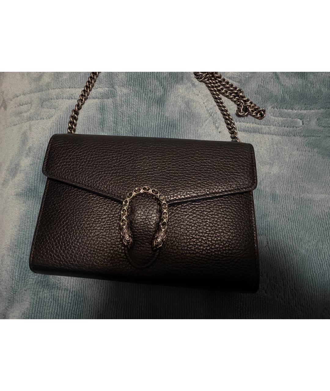 GUCCI Черная кожаная сумка через плечо, фото 9