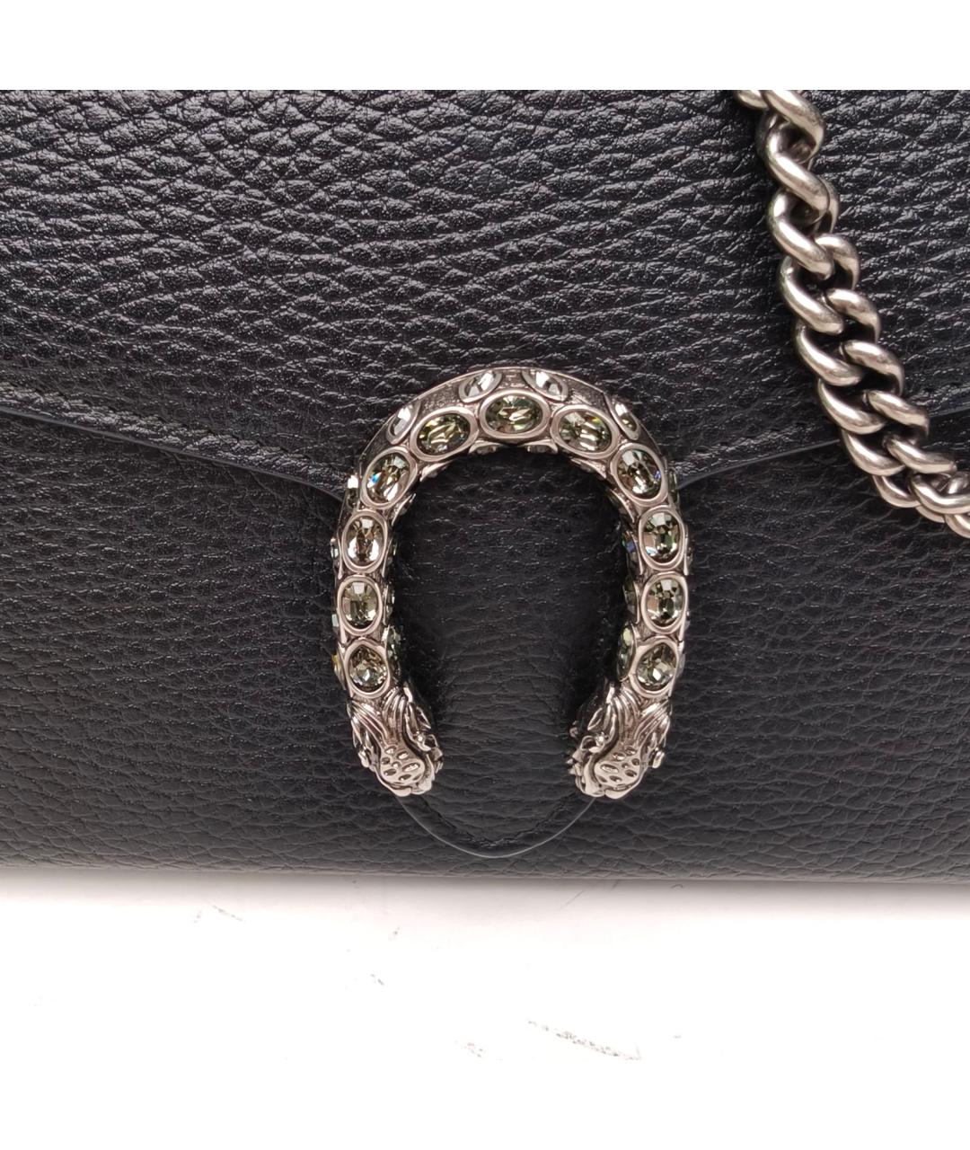 GUCCI Черная кожаная сумка через плечо, фото 5