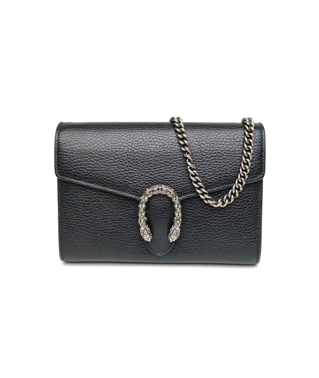 GUCCI Черная кожаная сумка через плечо, фото 6