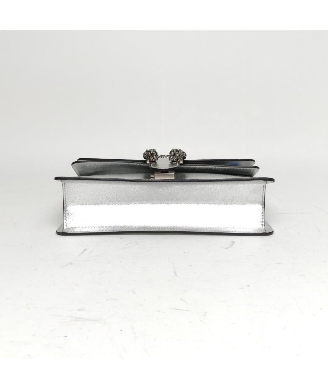 GUCCI Серебряная кожаная сумка через плечо, фото 6