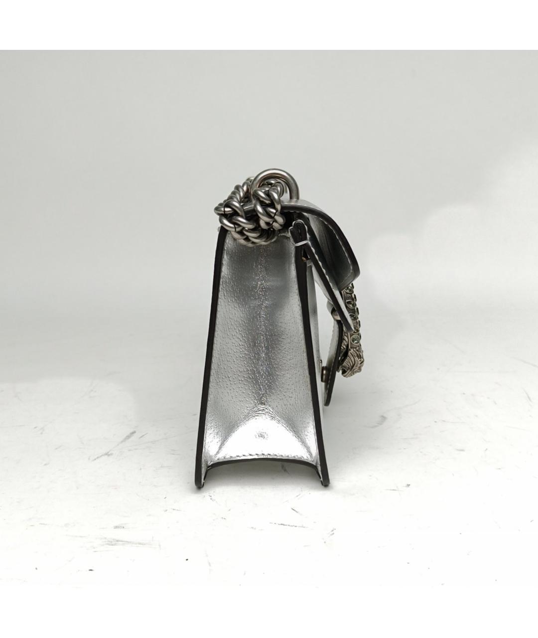 GUCCI Серебряная кожаная сумка через плечо, фото 3