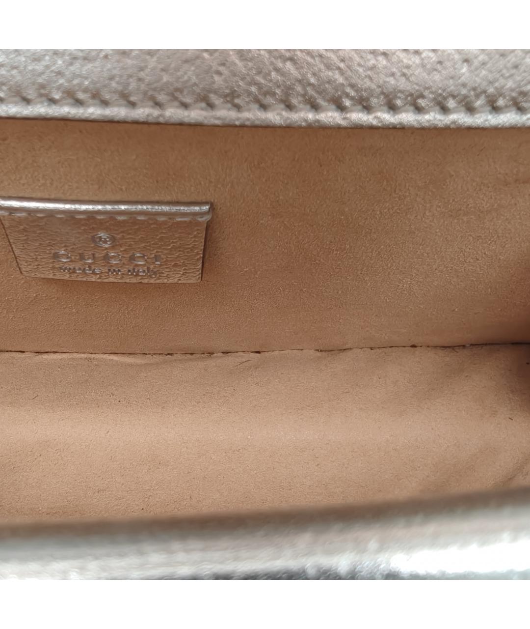 GUCCI Серебряная кожаная сумка через плечо, фото 7