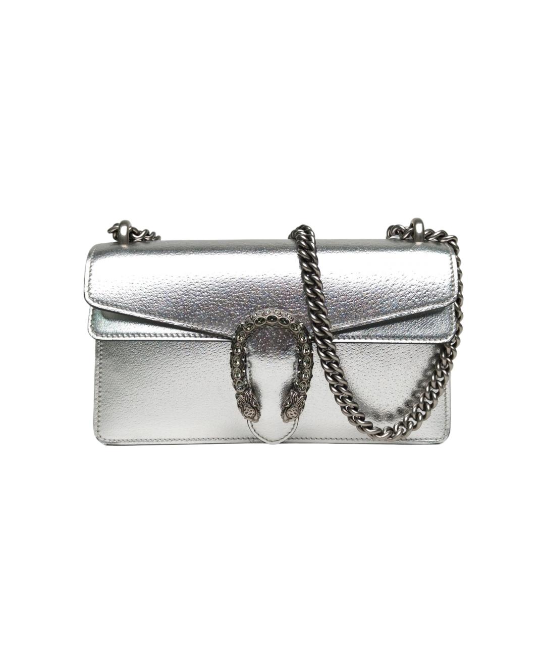 GUCCI Серебряная кожаная сумка через плечо, фото 1