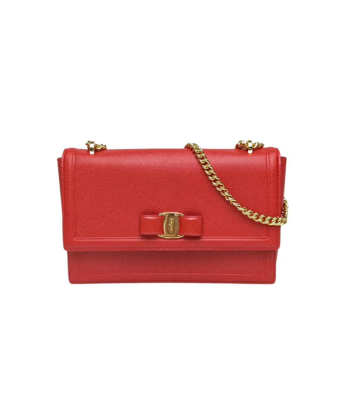 FERRAGAMO Красная кожаная сумка через плечо, фото 1