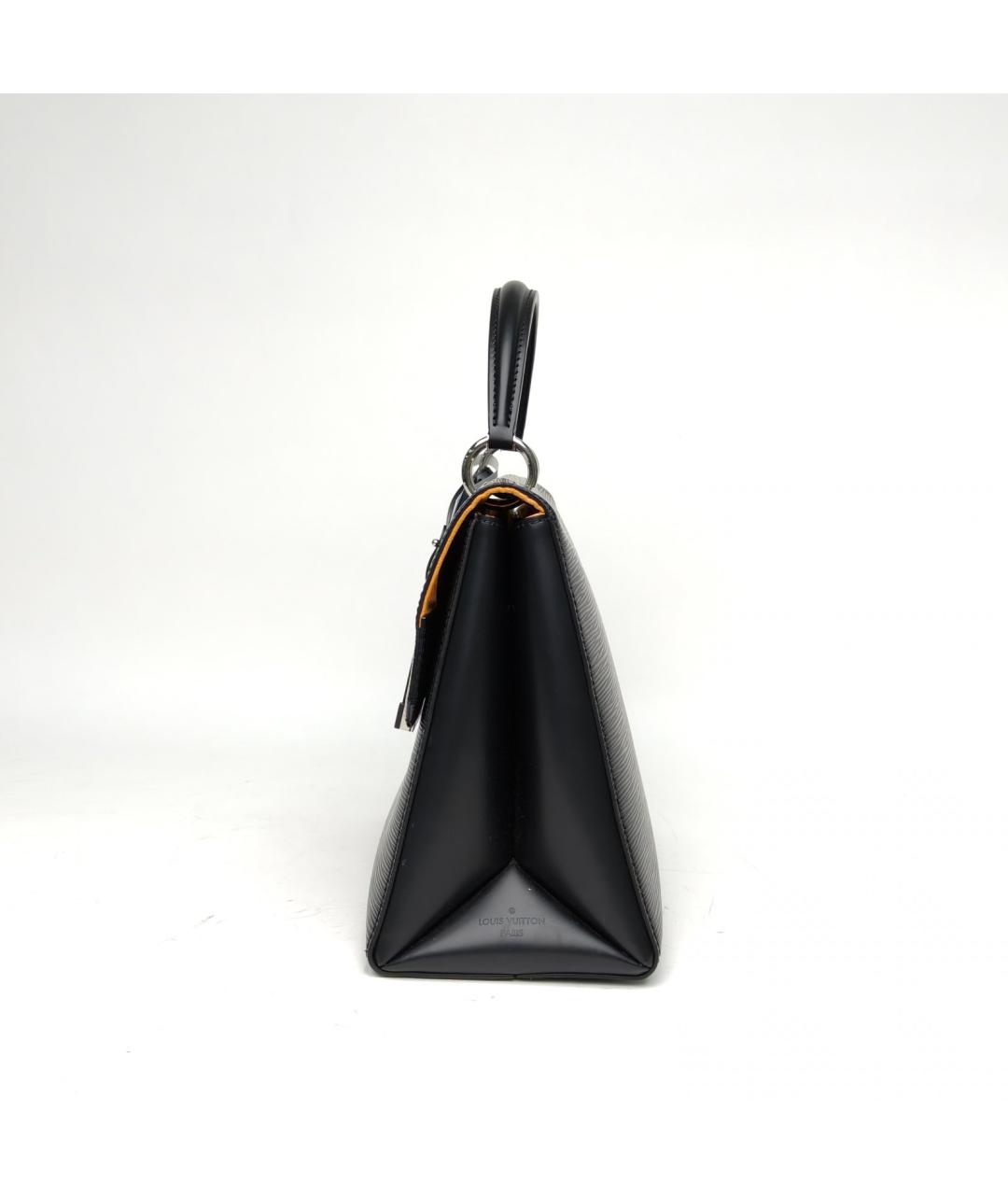 LOUIS VUITTON Черная кожаная сумка с короткими ручками, фото 3