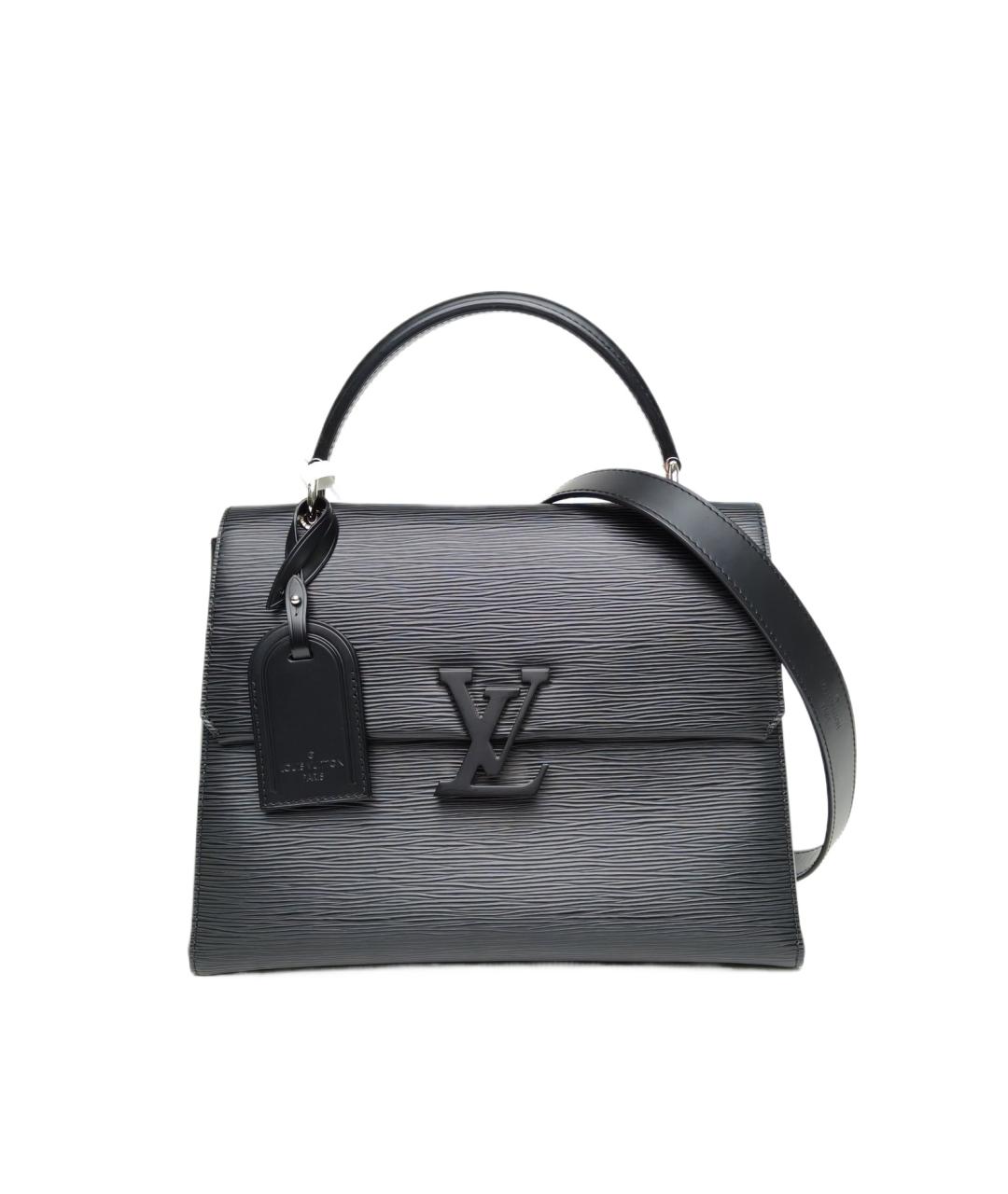 LOUIS VUITTON Черная кожаная сумка с короткими ручками, фото 1