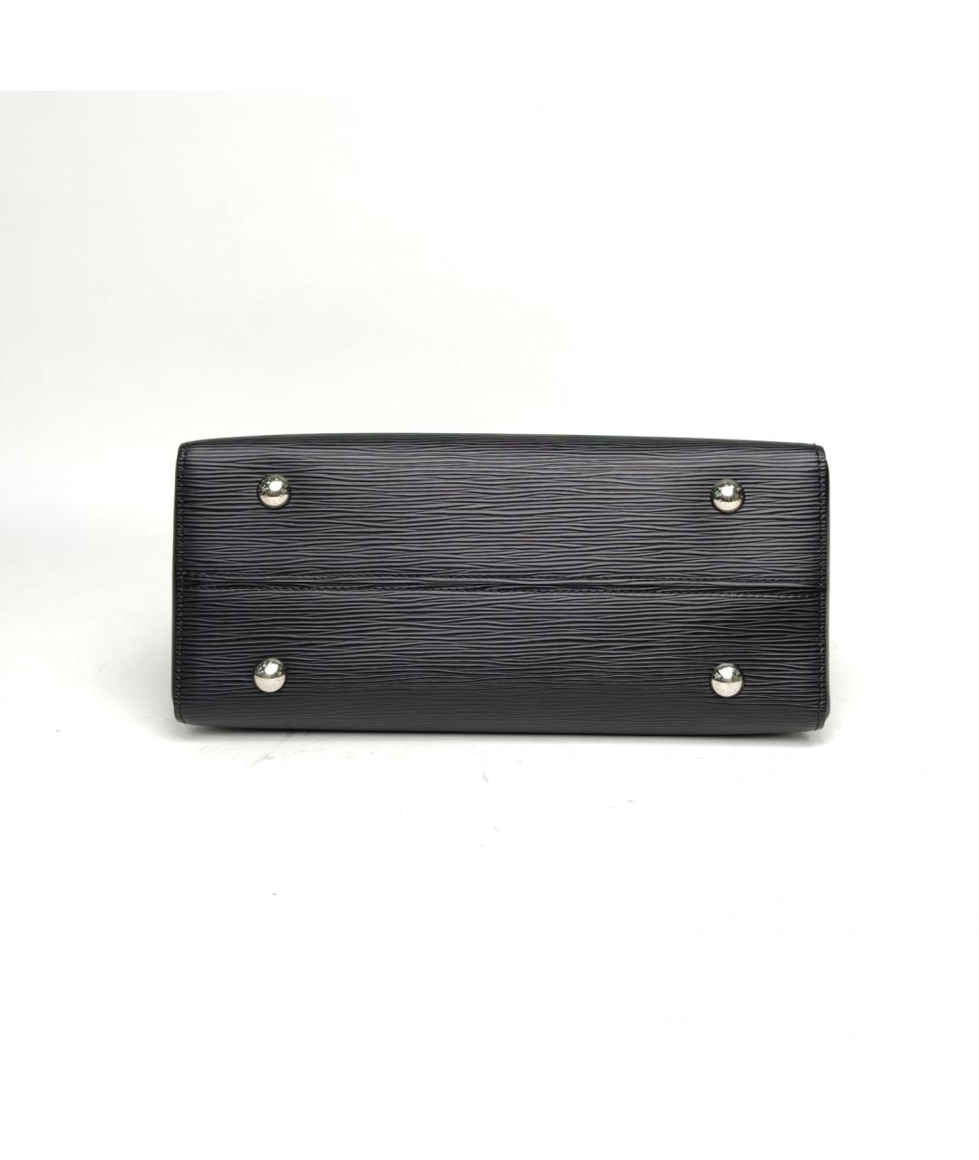 LOUIS VUITTON Черная кожаная сумка с короткими ручками, фото 6