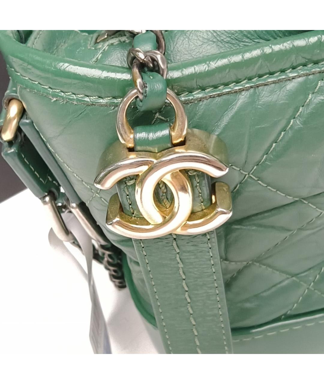 CHANEL Зеленая кожаная сумка через плечо, фото 7