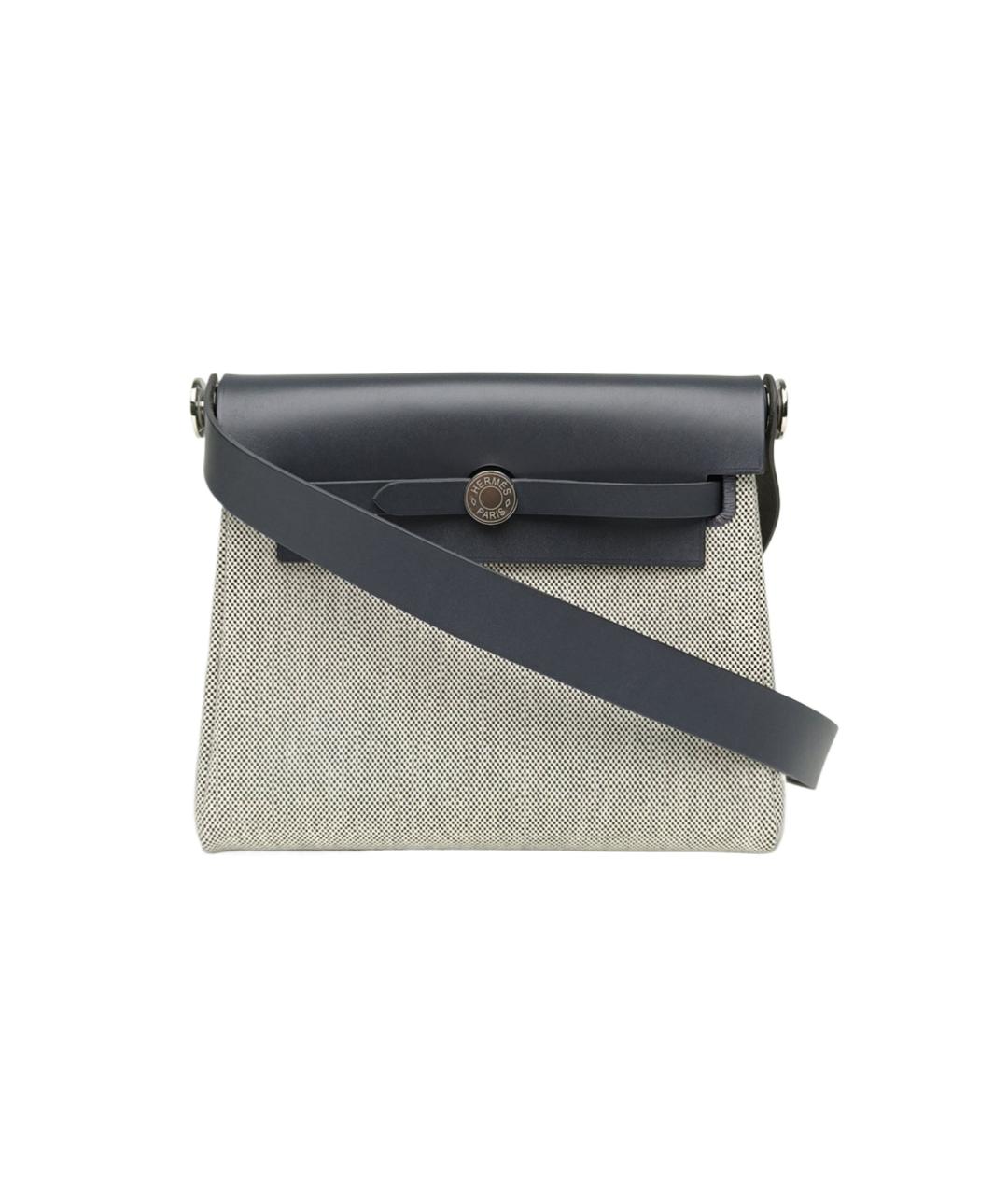 HERMES Серая тканевая сумка через плечо, фото 10