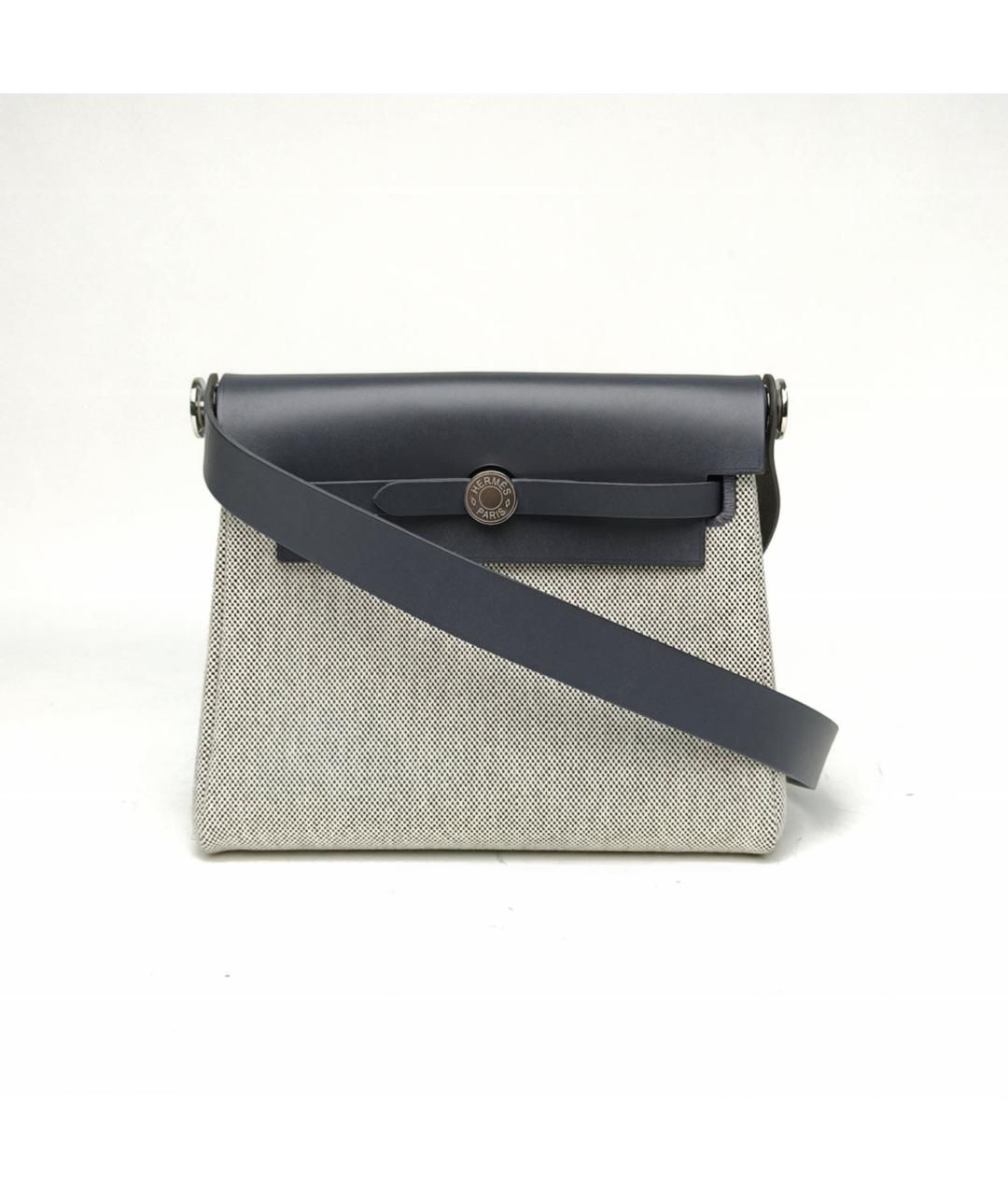 HERMES Серая тканевая сумка через плечо, фото 2