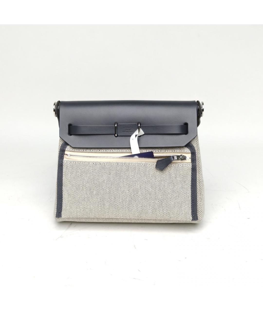 HERMES Серая тканевая сумка через плечо, фото 4