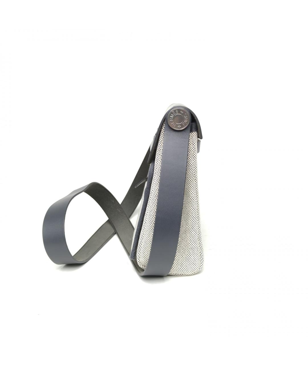 HERMES Серая тканевая сумка через плечо, фото 5