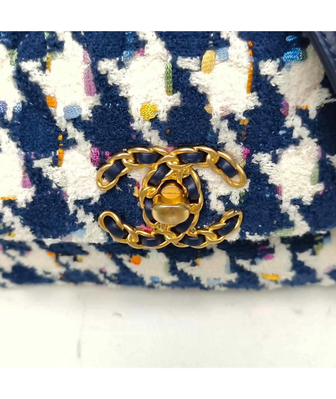 CHANEL Синяя тканевая сумка через плечо, фото 7