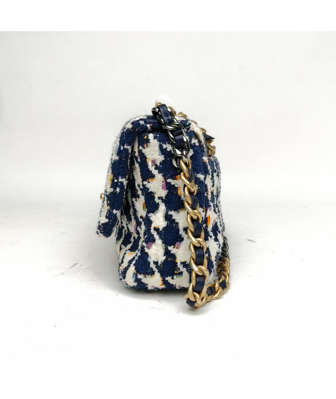 CHANEL Синяя тканевая сумка через плечо, фото 3