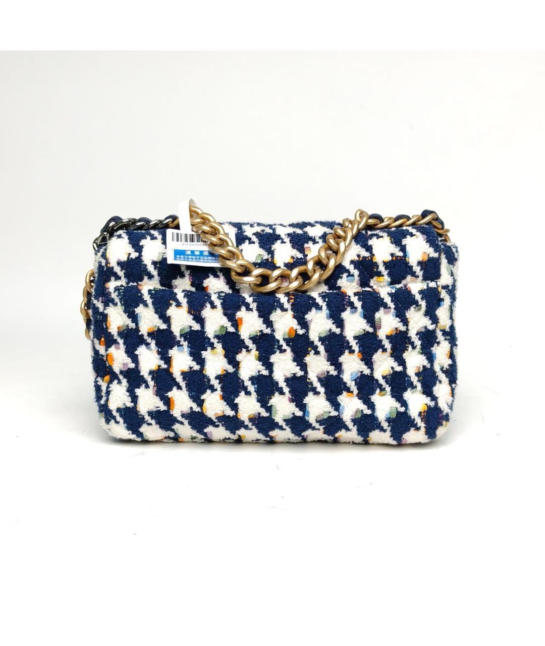 CHANEL Синяя тканевая сумка через плечо, фото 4